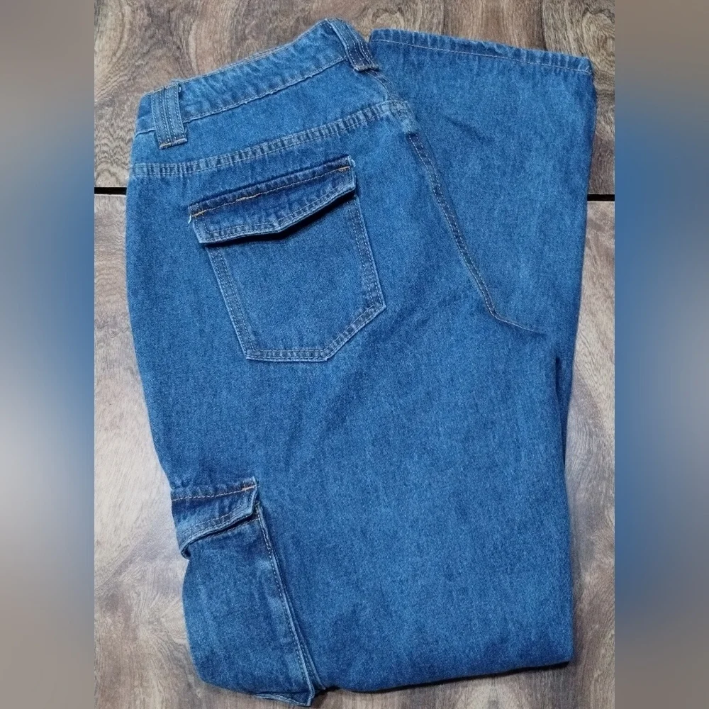 SHEIN Cargo Jeans Women's Largue Blue